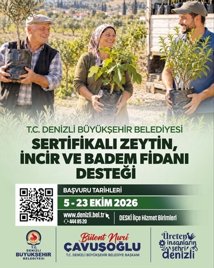 Denizli’de Üreticilere Sertifikalı Fidan Desteği İçin Başvurular Başladı